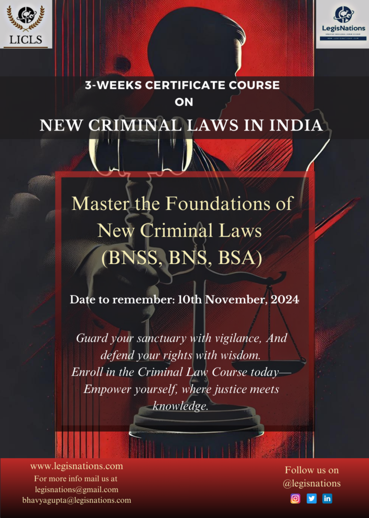 New Major Criminal Codes Course by Legisnations.